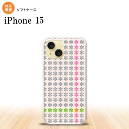 iPhone15 iPhone15 スマホケース 背面ケースソフトケース 花十時 ふんわり グレー 2023年 9月発売 nk-i15-tp1354