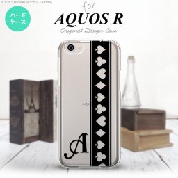 【SH03J】【スマホケース/スマホカバー】【アクオス R】SH03J スマホケース AQUOS R ケース アクオス R イニシャル トランプ(帯) 黒×クリア nk-sh03j-528ini【メール便送料無料】