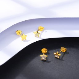 ピアス 両耳用 レディース 石なし ホワイト シルバー925 イエローゴールド ce21010708