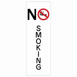 NO SMOKING Bタイプ サインステッカー シール 長方形 縦書き 安全対策 注意喚起 警告 お願い 防水 屋内 屋外 ピクトサイン 表示 案内 場所 看板 施設 おしゃれ シンプル