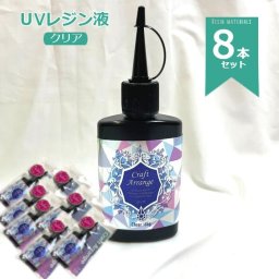 「クラフトアレンジ UVレジン液 65g 8本」 スリムボトル　アクセサリー レジン液 レジン 大容量 スリムボトル 保存に便利 ハンドメイド デコレーション コーディング ハンドメイド クラフトアレンジUVレジン液 大容量 レジン液 65g スリムボトル ケミテック