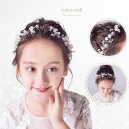 ヘアアクセサリー ヘッドドレス 子供 レディース 髪飾り ピアノ発表会 女の子 キッズ 花 あさがお ホワイト パール ティアラ カチューシャ 発表会 ピアノ 結婚式 ブライダル ウエディング 可愛い 写真撮影 (HC20)