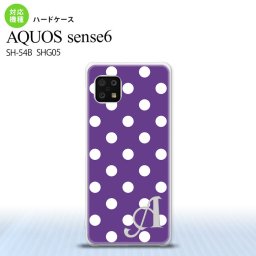 SH-54B SHG05 AQUOS sense6 スマホケース ハードケース ドット 水玉 B 紫 +アルファベット メンズ レディース nk-sens6-834i