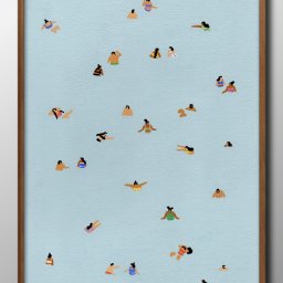 海水浴する人々 ハワイ A3 サイズ ポスター アート おしゃれ 絵画 インテリア 北欧 イラスト マット紙 艶消し アートパネル 額 フレーム デザイン 壁掛け ギフト 新築祝い ディスプレイ 引越し祝い　新生活　空間デザイン