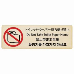トイレットペーパー持ち帰り禁止 インバウンド 多言語 英語 中国語 韓国語 対応 木製プレート ピクトサイン 長方形 27x9cm 商業施設 飲食店 旅館 ホテル レンタル イベント 表示 場所 掲示 案内板 注意喚起