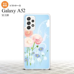 SC-53B Galaxy A52 スマホケース ソフトケース 花柄 ミックス C 青 メンズ レディース nk-sc53b-tp281