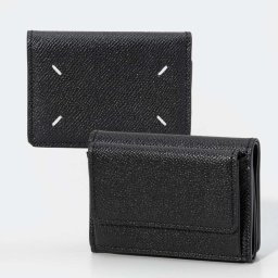 メゾン マルジェラ MAISON MARGIELA SA2UI0005 P4745 三つ折り財布 メンズ レディース 財布 ミニ財布 小銭入れ レザー 本革 ウォレット 4ステッチ プレゼント コンパクト ギフト ブランド お祝い 記念 ブラック WALLET CLIP 3