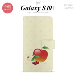 SC-04L SCV42 Galaxy S10+ 手帳型スマホケース カバー フルーツ アップル nk-004s-s10p-dr651