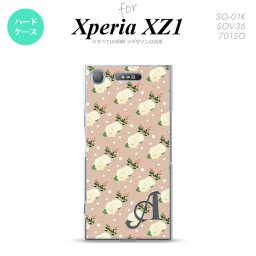 【SO01K】【スマホケース/スマホカバー】【エクスペリア XZ1】SO01K スマホケース Xperia XZ1 ケース エクスペリア XZ1 イニシャル 花柄・バラ（C） ベージュ nk-so01k-246ini【メール便送料無料】