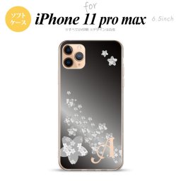 iPhone11ProMax iPhone11pro max スマホケース ソフトケース 花柄 サクラ D 黒 +アルファベット メンズ レディース nk-i11pm-tp185i