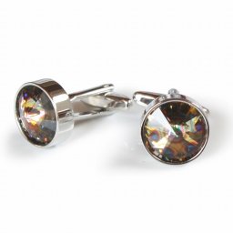 鎌倉カフス工房 ピーコックアイスワロフスキー ラウンドカフスボタン・カフリンクス メンズ  cc021-b-48 結婚式 旦那 プレゼント ギフト 彼氏 父の日 誕生日プレゼント