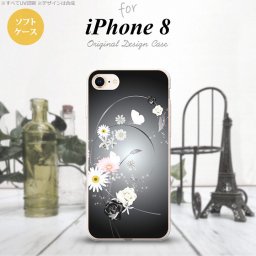 iPhone7 iPhone8 スマホケース ソフトケース 花柄 ミックス A 黒 メンズ レディース nk-ip8-tp271