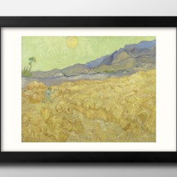 フィンセント ファン ゴッホ Wheatfield with a Reaper A3 サイズ ポスター アート おしゃれ 絵画 インテリア 北欧 イラスト マット紙 艶消し アートパネル 額 フレーム デザイン 壁掛け ギフト 新築祝い ディスプレイ 引越し祝い　新生活　空間デザイン 