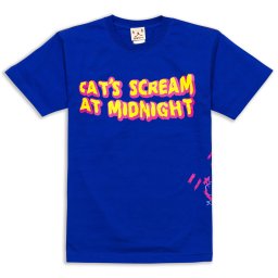 猫 ねこ おもしろ かわいい Tシャツ CAT'S SCREAM ( ロイヤル ブルー ) | ネコ 猫柄 猫雑貨 | メンズ レディース 半袖 | おしゃれ ペアルック プレゼント | 大きいサイズ 【メール便】 SCOPY / スコーピー
