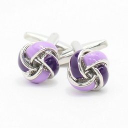 ツートーン パープルノットの結び目カフス カフスボタン カフリンクス cufflinks cuffs メンズ 男性 スーツアクセサリー専門店 父の日 ギフトにも 誕生日 プレゼント プチギフト おしゃれ カフスマニア