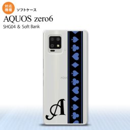 SHG04 SHG04 ZERO6 AQUOS zero6 スマホケース ソフトケース トランプ 帯 黒 青 +アルファベット メンズ レディース nk-zero6-tp525i