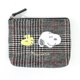 スヌーピー チェックサガラ ティッシュポーチ 小物入れ SNOOPY