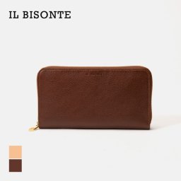 イル ビゾンテ IL BISONTE SZW039 PVX001 長財布 メンズ 財布 ロングウォレット レザー 本革 ロゴ ラウンドファスナー ジップアラウンド プレゼント ブランド おしゃれ ギフト 誕生日 シンプル お祝い 記念 おしゃれ ダークブラウン ベージュ