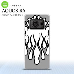 SH-51B AQUOS R6 AQUOS R6 スマホケース ハードケース ファイヤー 炎 白 黒 メンズ レディース nk-r6-1307