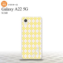 SC-56B Galaxy A22 スマホケース ソフトケース アーガイル 黄 紫 +アルファベット メンズ レディース nk-a22-tp1405i
