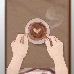 コーヒータイム カフェ A3 サイズ ポスター アート おしゃれ 絵画 インテリア 北欧 イラスト マット紙 艶消し アートパネル 額 フレーム デザイン 壁掛け ギフト 新築祝い ディスプレイ 引越し祝い　新生活　空間デザイン 