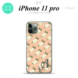 iPhone11Pro iPhone11 Pro スマホケース ハードケース 花柄 バラ ドット ライトサーモン +アルファベット メンズ レディース nk-i11p-245i