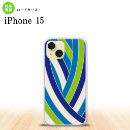 iPhone15 iPhone15 背面ケース カバー ステンドグラス風 おしゃれ 帯 ブルー ステンドグラス風 2023年 9月発売 nk-i15-sg16