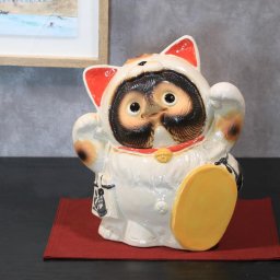 信楽焼 狸 置物 高さ24.5cm 陶器 縁起物 9号招き猫たぬき ta-0431