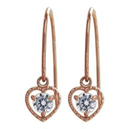 フックピアス ダイヤモンド ピアス 10金 一粒 ハート ピアス