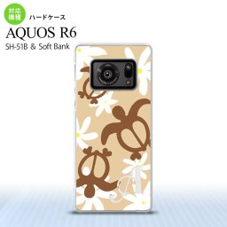 SH-51B AQUOS R6 AQUOS R6 スマホケース ハードケース ホヌ ティアレ ベージュ +アルファベット メンズ レディース nk-r6-1081i