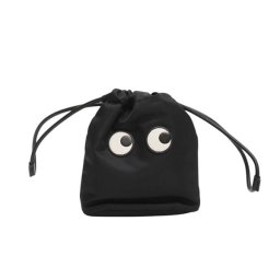 アニヤハインドマーチ ANYA HINDMARCH Eyes ドローストリング・ポーチ 193566 ユニセックス Black ブラック
