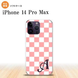 iPhone14 ProMax iPhone14 Pro Max スマホケース 背面ケースソフトケース スクエア 白 ピンク +アルファベット 2022年 9月発売 nk-i14pm-tp765i