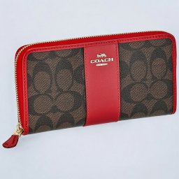 コーチ 長財布 レディース ブランド COACH シグネチャー 54630 IML72 1 ブラウン/レッド系