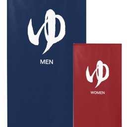 メール便送料無料　暖簾 のれん 「防炎 ゆ MEN/WOMEN」85x170cm 97392-97393 日本製  間仕切り カーテン タペストリー 目隠し 玄関 階段 洗面所 キッチン 台所 部屋 仕切り 棚 パントリー