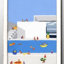 夏 プール サマー ハワイ A3 サイズ ポスター アート おしゃれ 絵画 インテリア 北欧 イラスト マット紙 艶消し アートパネル 額 フレーム デザイン 壁掛け ギフト 新築祝い ディスプレイ 引越し祝い　新生活　空間デザイン 