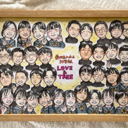 A3サイズ【卒業記念・退職記念に】クラス・チーム・社員全員を描く手描き似顔絵