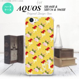 【SH04H】【スマホケース/スマホカバー】【アクオス ゼータ】SH04H スマホケース AQUOS ZETA ケース アクオス ゼータ イニシャル 花柄・バラ（I） 黄 nk-sh04h-263ini【メール便送料無料】