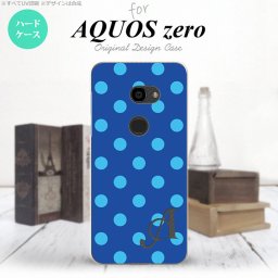 AQUOS zero アクオス ゼロ 801SH スマホケース カバー ハードケース ドット・水玉 青 イニシャル 対応 nk-801sh-836i[スマホ,スマホケース,スマホカバー,ケース,カバー,ジャケット]