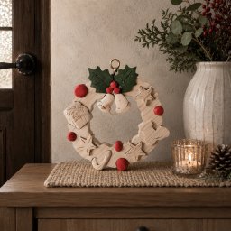 国産ヒノキのクリスマスリース｜木製ナチュラルリース｜クリスマス飾り・インテリア・ギフト｜ハンドメイド