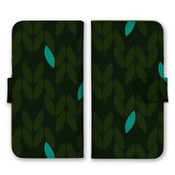 ＼全機種対応／ スマホケース 手帳型 スマホカバー 手帳タイプ スマートフォン ケース カバー 葉 リーフ ボタニカル パターン ブラック かわいい おしゃれ かっこいい カードホルダー付き カード収納 合皮 合成レザー