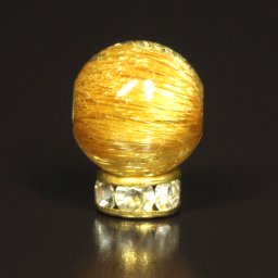 【開運ギフト】 天然石ブレスレット［シャトヤンシー］8mm 一点物 粒売り ゴールド キャッツアイルチル Cag 貫通穴あり 金針水晶のお守り 京海堂 TS12 事業成功祈願 仕事運 特別な一点物
