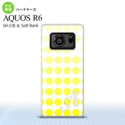 SH-51B AQUOS R6 AQUOS R6 スマホケース ハードケース 水玉 黄 +アルファベット メンズ レディース nk-r6-1371i