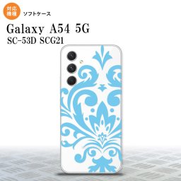 Galaxy A54 5G Galaxy A54 5G スマホケース 背面ケースソフトケース ダマスク D 水色 2023年 5月発売 nk-a54-tp1035