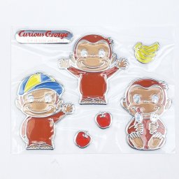 おさるのジョージ カラフルエンブレムステッカー 文具