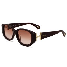 クロエ Chloe サングラス アジアンフィット UVカット アイウェア オーバル CH0237SK-003 メンズ レディース ユニセックス バーガンディ+オレンジグラデーション 国内正規品