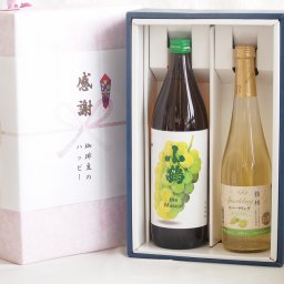感謝の贈り物ボックス マスカットの香り芋焼酎と国産ワインセット(信州シャインマスカット＆ナイアガラ スパークリングワインやや甘口(長野県)500ml小鶴芋焼酎ザマスカット25度(山梨県)500ml