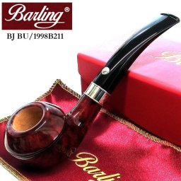 パイプ バーリング 本体 ベンジャミン 高級 Barling 9mmフィルター BENJAMIN スターリングシルバー 天然木 BJ BU 1819 純銀 ブラウン ライオン たばこ メンズ おしゃれ かっこいい ギフト プレゼント