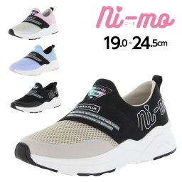 紐なし メッシュ スニーカー スリッポン 子供 キッズ ジュニア 靴 女の子 ローカット ニーモ  NI-MO ムーンスター 軽い 軽量 おしゃれ カワイイ tmnmj054