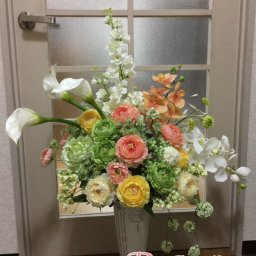 【送料無料】☆アレンジ☆ 高級造花　アーティフィシャルフラワー　アーティシャルフラワー　お祝い　新築祝い　開院祝い　開店祝い　ギフト　プレゼント　オーダー