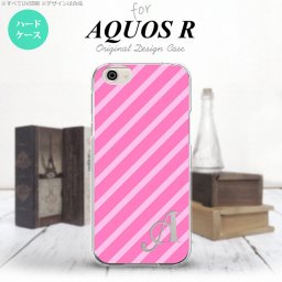 【SH03J】【スマホケース/スマホカバー】【アクオス R】SH03J スマホケース AQUOS R ケース アクオス R イニシャル ストライプ ピンク nk-sh03j-715ini【メール便送料無料】